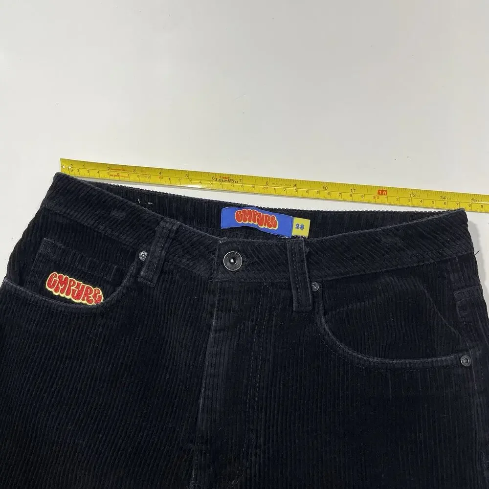 Empyre Relaxed Fit Corduroy Pants Mens 30 Black Baggy Skate Skater Y2K Cords